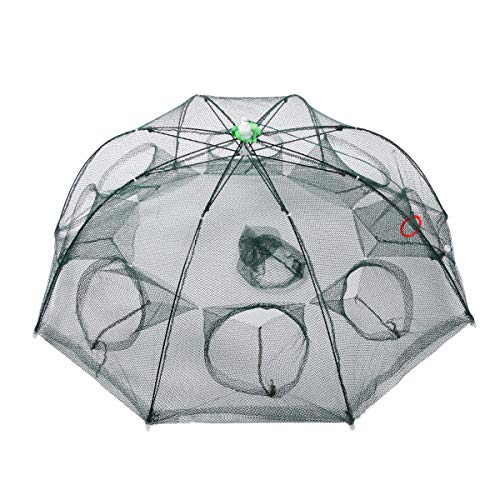 2 Pack Crawfish Trap Crab Fish Trap Foldable Fishing Bait Trap Cast Net Cage for Catching Small Bait Fish Eels Crab Lobster Minnows Shrimp