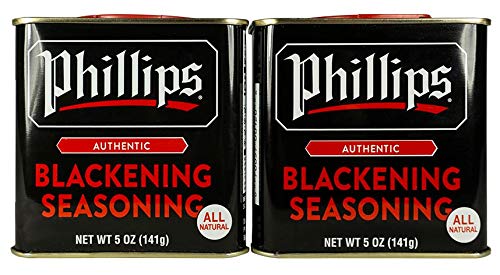 2 Pack Phillips Blackening Seasoning used in Phillips Seafood Restaurants on Blackened Chicken, Fish & Seafood