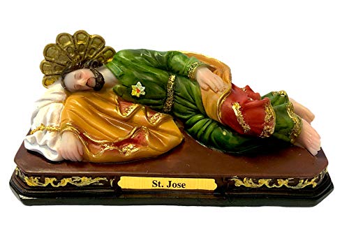 5" Inch Saint Joseph Sleeping Statue w Base Estatua de San José Dormido Imagen