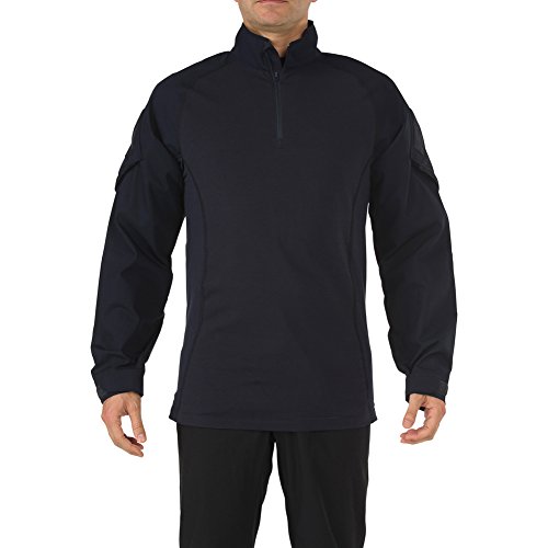 5.11 Tactical Rapid Assault Shirt, Dual Fabric Construction, Base Layer for Body Armor, Style 72194 Dark Navy