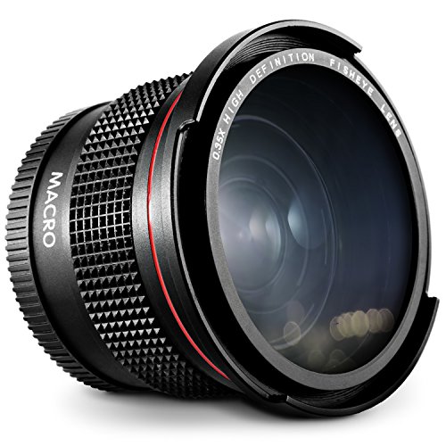 52MM 0.35x Altura Photo HD Fisheye Nikon Wide Angle Lens (w/Macro Portion) for DSLR Cameras D5500 D5300 D5200 D5100 D3500 D3400 D3300 D3200 D3100 D3000 - Wide Angle Lens Nikon Mount