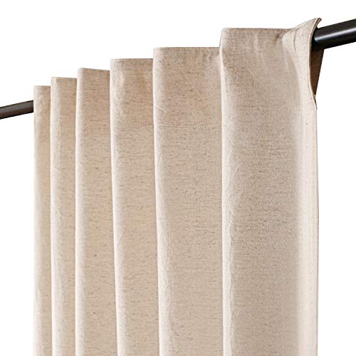 A&A Fabrics Farmhouse Curtains tab top Curtains Room Darkening Drapes Window Panels in Natural 70% Cotton 30% Linen There are Drapes for The Kitchen Living Room Bedroom 1 Pair (Set of 2)(50X63)