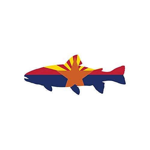 Arizona State Shaped Trout Sticker Vinyl Decal Sticker AZ Fly Fishing Fish Made in USA