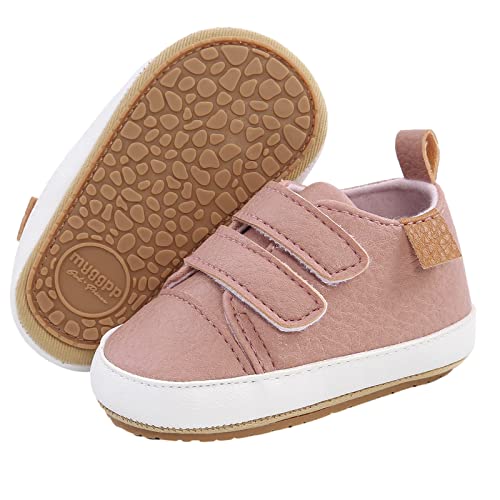 Baby Boys Girls Sneakers Soft Leather Anti-Slip Sole Baby Walking Shoes Infant Toddler Crib Pre-Walkers First Walkers Oxford Shoes Lace-up Baby Boy Girl Canva Shoes 0-3•6-12•12-18 Months