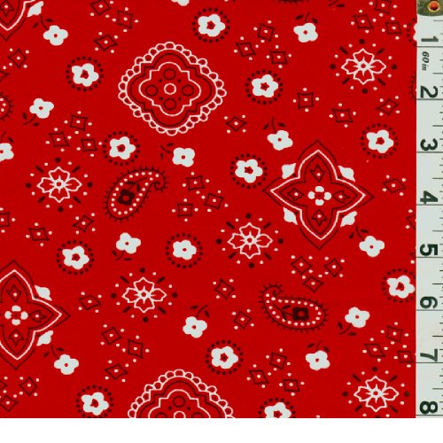 Bandana Fabric 15 Yards Wholesale by The Bolt-Red