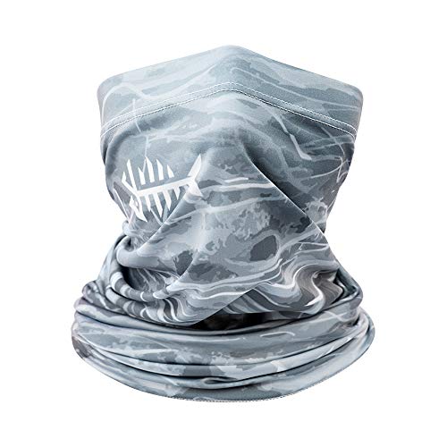 BASSDASH UPF 50+ UV Sun Protection Neck Gaiter Fishing Mask Hunting Kayaking Hiking Cycling Ski Sports Grey Camo