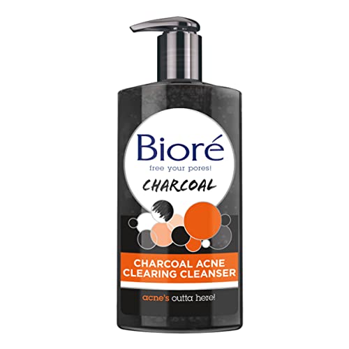 Bioré Charcoal Acne Cleanser, Salicylic Acid Acne Treatment, Helps Prevent Breakouts, Oil Absorption and Control for Acne Prone, Oily Skin, 6.77 Ounce