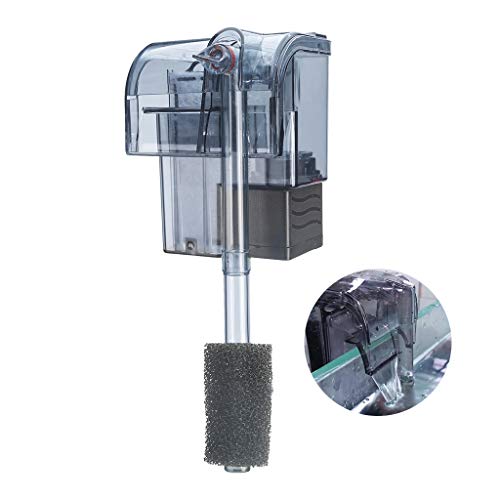 boxtech Aquarium Hang On Filter - Power Waterfall Suspension Oxygen Pump - Submersible Hanging Activated Carbon Biochemical Wall Mounted Fish Tank Filtration Water (5-10 Gal)