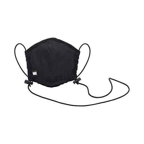 BUILT Washable and Breathable Cotton Face Mask with Adjustable Ear Loops, Nose Wire and PM2.5 Filters Black 5275422