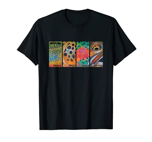 Cutthroat Rainbow Brook Brown Trout T-Shirt Derek DeYoung