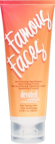 Devoted Creations Famous Faces Skin Perfecting Hypoallergenic Facial Tanning Lotion, 3.4 Fl. Oz.