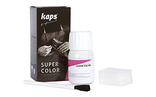 Dye Paint for Leather Shoes and Bags with Sponge and Brush, Kaps Super Color, 70 Colors (117 - Navy Blue)