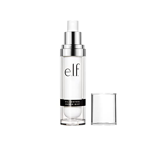 e.l.f, Oil Control Primer Mist, Water-Based, Mattifying, Lightweight, Hydrates, Preps, Balances Oil, Controls Shine, Enriched with Purified Water, Cucumber and Vitamin E, 1.01 Fl Oz