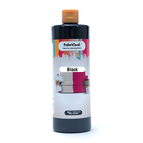 FabriCoat Fabric Paint - Used for Restoring or Changing the Color of Couches, Chairs, Upholstery, Soft Furnishings, Car Interiors, Clothing, & Footwear. (8.5 oz, Black)