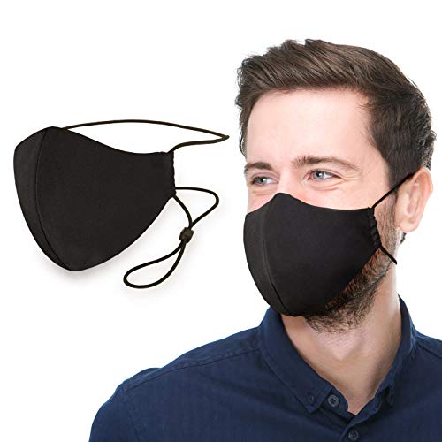 Face Mask 3 Layers Washable & Reusable Over the Head Comfort No Ear Pulling Large