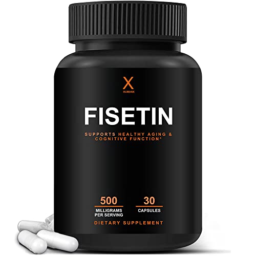 Fisetin 500mg - 98% Pure Fisetin Supplement - USA Third Party Tested (Similar to Apigenin, Luteolin, Quercetin) Senolytic Activator - Natural Polyphenols - Keto, Non-GMO, Fisetin Capsules - by Humanx