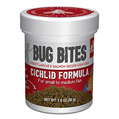 Fluval Bug Bites Cichlid Fish Food, Granules for Small to Medium Sized Fish, 1.59 oz., A6580