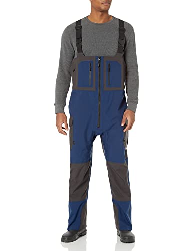 FROGG TOGGS Men's Pilot II Guide Waterproof Breathable Rain Bib, Large, Dust Blue/Slate