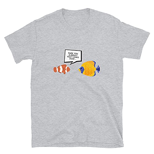 Funny Aquarium Lover Gift, Aquarium T-Shirt, Reef Tank, Salt Water, Tropical Fish Sport Grey