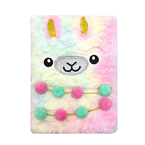 Fuzzy Plush Notebook Journal Cute Cartoon Bear Diary for Kids Girls Boys Writing Drawing (A5, 160 Lined Pages)