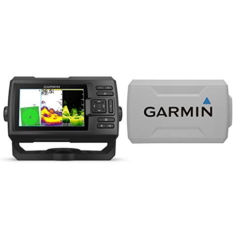 Garmin Striker Vivid 5cv Bundle with Transducer and Protective Cover, 5-inch Color Fishfinder, Vivid Scanning Sonar Color Palettes 010-02551-00