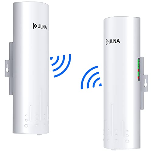 Gigabit Wireless Bridge Point to Point Outdoor, 5.8G 1Gbps ULNA WiFi Bridge CPE with 16dBi High-gain Antenna, Long Range Up to 3km, 27dBm, 24V POE Power, Ip65 Waterproof, 2-Pack