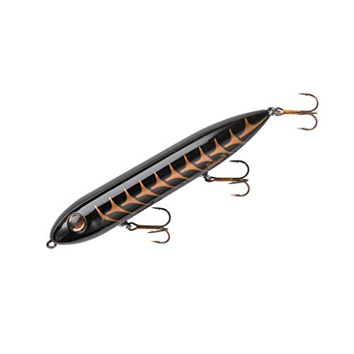 Heddon Super Spook Topwater Fishing Lure for Saltwater and Freshwater, Black Shore Shad , (1/2 oz)