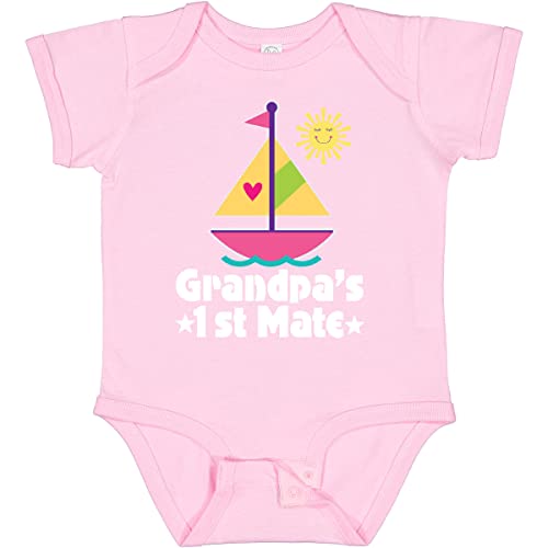 inktastic Grandpas First Mate Girls Pink Sailboat Baby Bodysuit 6 Months 0080 Pink 28c9e