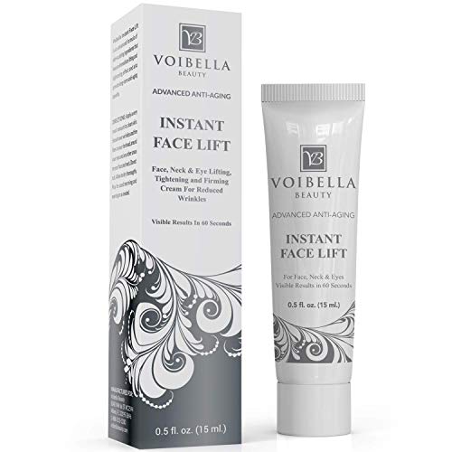 Instant Face Lift Cream - Best Eye, Neck, Face Tightening, Lifting & Firming Serum To Smooth Appearance, Hide Loose Sagging Skin, Puffiness, Fine Lines & Wrinkles Within Mins (Peptides and Stem Cells)