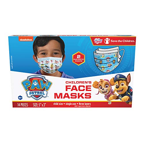 Just Play Children’s Single Use Face Mask, Paw Patrol, 14 Count, Small, Ages 2 - 7