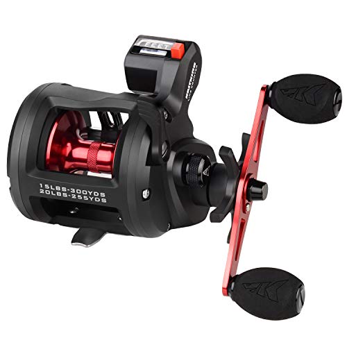 KastKing ReKon Line Counter Trolling Fishing Reel,Round Baitcasting Reels,Size 10,Right Handed