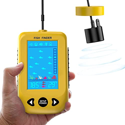 LIMINK FX02F Portable Sonar Fish Finder, 3.1-Inch LCD Screen, 90° Angles Detection, 328 FT Depth Detection, Fish Depth Finder Transducer Detector for Kayak, Boat, Pond, River, Lake, Sea & Ice Fishing
