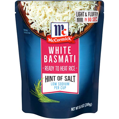 McCormick Hint of Salt White Basmati Ready to Heat Rice, 8.8 oz (Pack of 6)