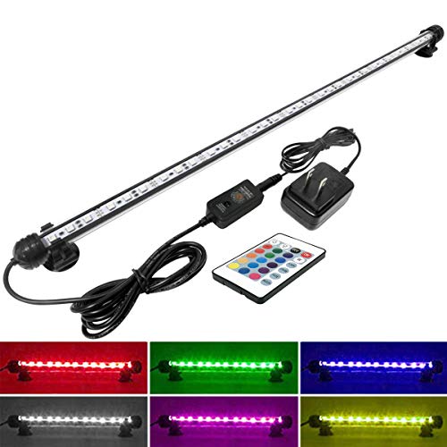 MingDak Fish Aquarium Tank Light - Aquarium Background Light,Wireless Remote Control,RGB Colored Changing, Underwater Submersible LED Light (Upgraded 23 inches-)