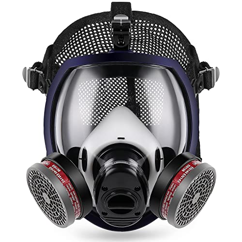 Mionyl Reusable Full Face Respirator with Filters - Dust Respirators with Speaking Diaphragm - Comfortable Face Shield - Chemical Respirators for Mold, Painting, Sanding, Gas, Spray