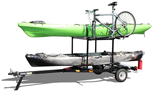 Multi-Sport Multi-Rack Kayak Trailer by Right On Durable Transporting Trailer for Kayaks, Sups, Canoes, Bicycles and More