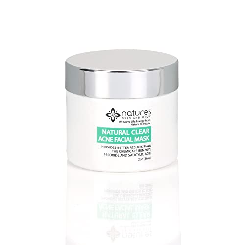 Natural Clear Acne Treatment Facial Mask – Works Better Than Benzoyl Peroxide And Salicylic Acid to Clear Acne Spots, Zits, Blemishes And Remove Blackheads And Gunk From Deep In The Pores-All Natural