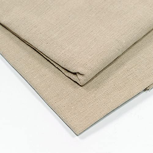 Natural Linen Needlework Fabric,Garment Craft, Flower Pot Decoration and Tablecloth, Embroidery Fabric for Garments Crafts Accessories, 20by 62-Inch