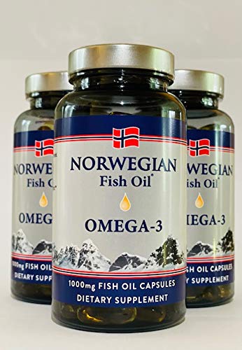 NORWEGIAN FISH OIL Supplement 1000mg – 90 Fish Oil Small Capsules, Comprises of EPA DHA, Promotes Health and Wellness