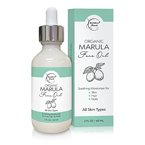 Organic Marula Oil for Face – Luxury Facial Oil for Women. Moisturizer for Skin, Hair & Nails. Virgin & Unrefined. Perfect Facial Massage Oil for Gua Sha & Facial Roller by Brookethorne Naturals – 2oz