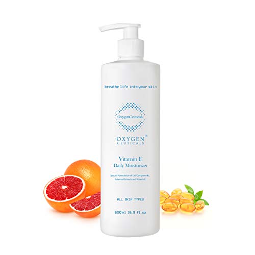 OxygenCeuticals Vitamin E Daily Moisturizer, Korean Face Cream, Daily Moisturizer, Formula to Hydrate, Restore & Rejuvenate Dry & Aging Skin, 500 ml/16.9 oz