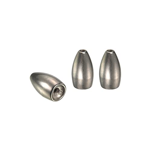 PATIKIL 7/16oz Tungsten Fishing Weights, 3 Pack Insert Free Bait Sinkers for Bass Fishing Pitching and Flipping, Silver Tone