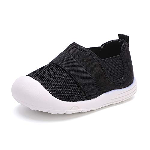 peggy piggy Baby Shoes Boy&Girl Infant Sneakers Non-Slip First Walking Shoes Breathable Mesh Shoes 6 9 12 18 Months(20312-blk-17)