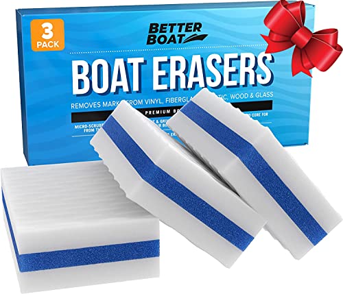 Premium Boat Scuff Erasers | Boating Accessories Gifts for Cleaning Boat Accessories or Gift for Pontoon Sail Boat Fishing Jon Boats Decks Vinyl Boat Cleaner Hull Supplies & Gadgets for Men & Women