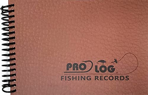 Pro-Log Fishing Records Log Book with Faux Leather Cover | 29 Writing Prompts: Location, Date, Weather, Fish Caught, Techniques, Etc., Room to Write Journal Notes | Fisherman Gift Idea