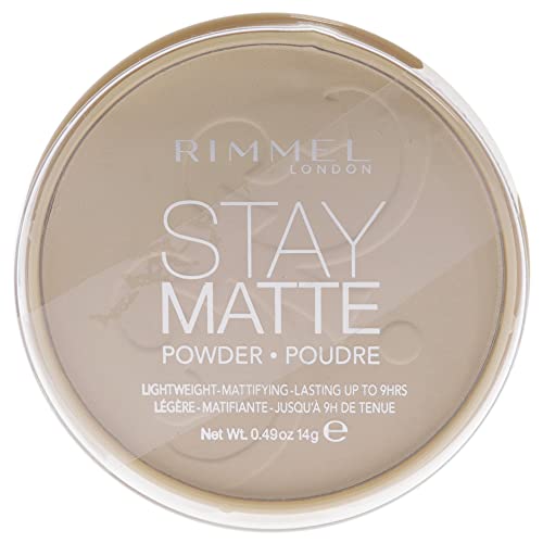 Rimmel London Stay Matte Long Lasting Pressed Powder, Transparent [001] 0.49 Ounce (Pack of 1) (packaging may vary)