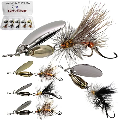 RoxStar Fly Strikers 1/8oz Spinners - Hand-Crafted in The USA - Proven Nationwide Most Versatile Fishing Spinner for Bass, Trout, Pike, Steelhead- Stop Fishing - Start Catching!