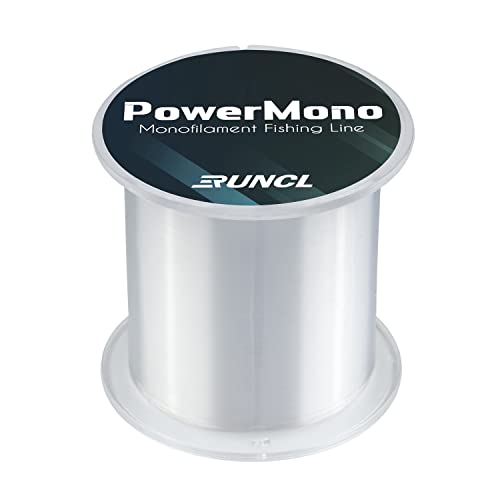 RUNCL PowerMono Fishing Line, Monofilament Fishing Line - Ultimate Strength, Shock Absorber, Suspend in Water, Knot Friendly - Mono Fishing Line (Clear, 6LB(2.7kgs), 300yds)