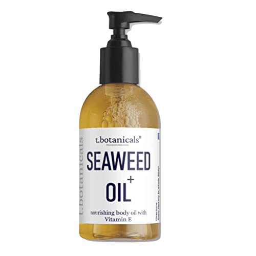 Seaweed Body Oil 8 oz. Nourishing Sea Moss Oil Fast Absorbing Firming Anti-Aging Non-Greasy Oil Day and Night Therapeutic Massage Kelp Moisturizer for Dry Dull, Sagging Skin, Face, Hair, Foot, Leg, Hands, Nail and Cuticle Care (Citrus)