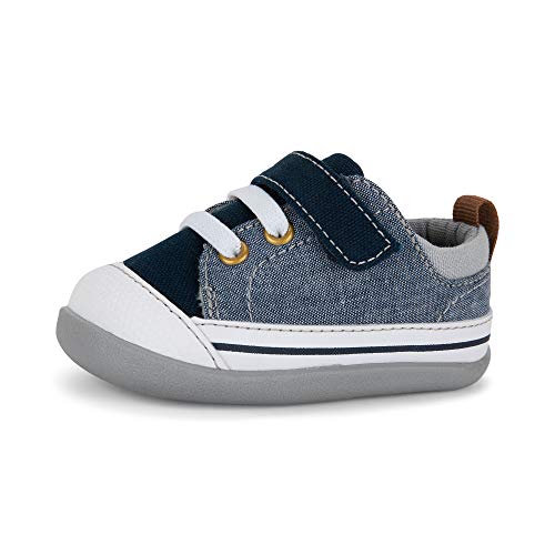 See Kai Run, Stevie II First Walker Sneakers for Infants, Blue Denim, 6 M Infant